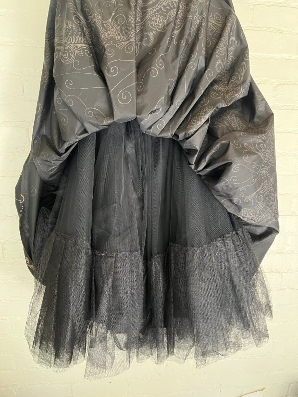 80s Zandra Rhodes Black Lace Ball Gown Handmade Excellent Condition Size 10 RARE - Picture 10 of 12